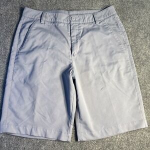 PUMA Bermuda Shorts Mens Size 32 Blue Solid Slash Pockets Flat‎ Front High Rise